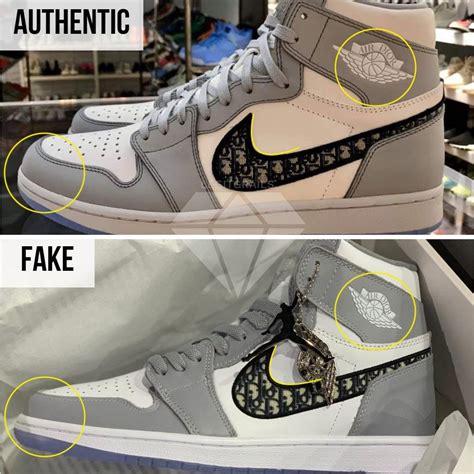 fake dior jordan 1 vs real